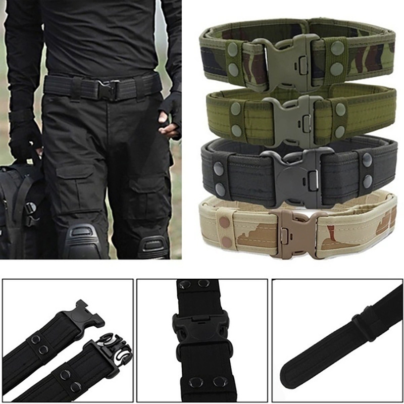 Battle Rope Heavy - เข็มขัดทหารอเมริกันแบบหนา 1 เส้น สำหรับผู้ชาย สายรัดเอวไนลอนแข็งแรง ทนทาน
