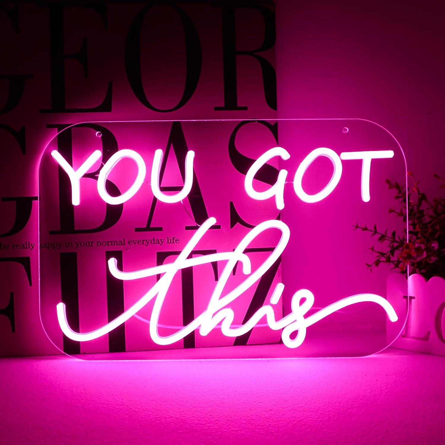 Home Gym Neon Sign - คุณได้รับป้ายไฟนีออนนี้แล้ว ไฟนีออน LED ปรับความสว่างได้ผ่าน USB สำหรับตกแต่งห้องออกกำลังกาย