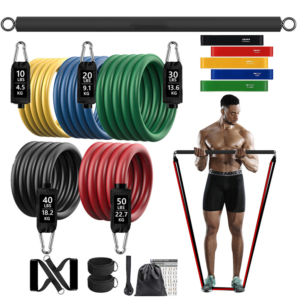 Home Gym Routine - 150lb ฟิตเนส Booty ความต้านทานแถบยืดหยุ่นออกกําลังกายสําหรับการฝึกอบรมออกกําลังกายหน้าแรกกีฬายิม Dumbbell Harness