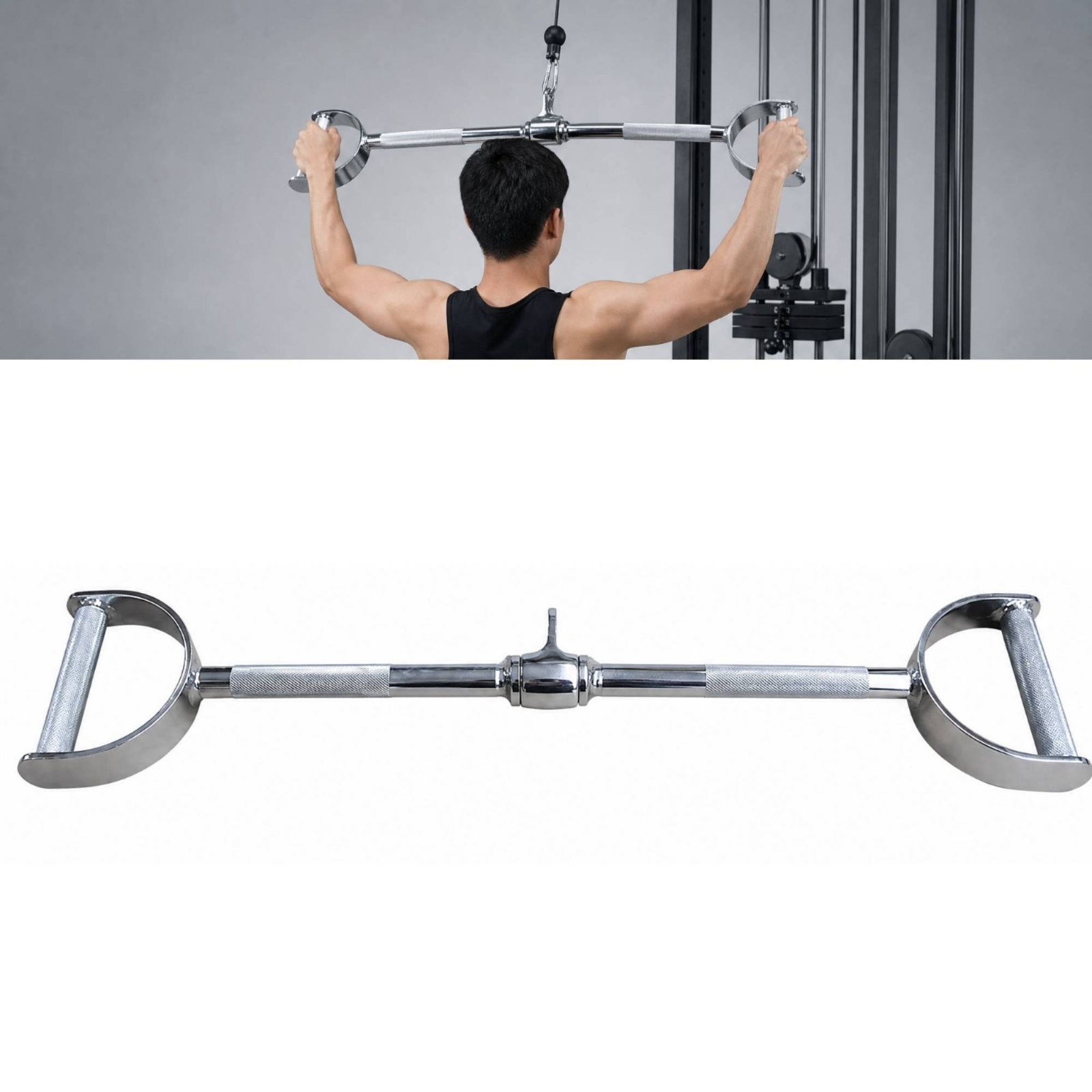 ด้ามจับสายเคเบิลรูปตัว D แบบกว - Lat Pulldown Cable บทวิจารณ์และราคา