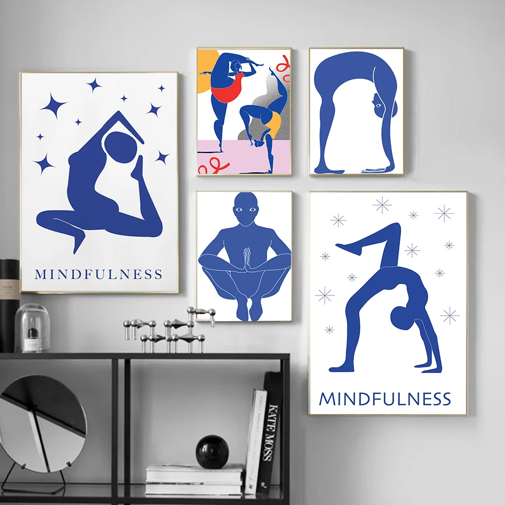 โปสเตอร์ภาพวาดนามธรรมท่าโยคะสำ - Home Gym Yoga บทวิจารณ์และราคา